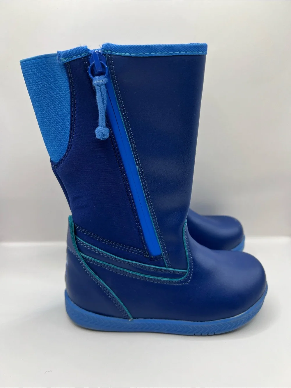 Billy Kids Blue Waterproof Zip sides  Rain Boots